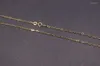 Kedjor Verklig ren 18k gul guldkedja Kvinnor 2mm bred fyrkantig kabel o Länkhalsband 2.1-2.3g/45 cm