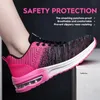 Sapatos de segurança homens mulheres botas de segurança de trabalho aço toe sapato à prova de punção almofada de ar tênis de trabalho luz moda sapatos de trabalho unisex 240126