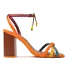 샌들 브라질 패션 럭셔리 트위스트 짠 짠 컬러 차단 디자이너 브랜드 여성 신발 두꺼운 발 뒤꿈치 여성 캐주얼