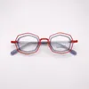 Okulary przeciwsłoneczne ramy bilety optiacl fantazyjne cukierki kolorowy octan z metalowym owalnym kształtem okularów rama mężczyzn mężczyzn na receptę okularów okularów