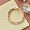 Bracelet de perles d'eau douce blanches naturelles texturées, fait à la main, Vintage, rempli d'or 14 carats, ouvert, bijoux de guérison, 240118