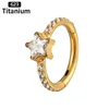 1PC 36 Earrings Nose Septum Piercing Stars CZ Zircon Ring Clicker Segment Rings Ear Cartilage Helix 16G 240130