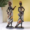 NORTHEUINS Résine Vintage Artisanat Africain Ornement Femmes Noires Sculpture D'art Maison Salon Décor De Bureau Figurines pour Intérieur 240130