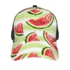 Boll Caps Watermelon 3D Print Curved Brim Mesh Baseball Cap Casual Sun Hat For Men Women