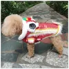 Vêtements pour chiens Vêtements pour animaux de compagnie Année chinoise Costume de danse du lion Manteau d'hiver Chiot Petit festival de printemps Costume Tang pour Chihuahua