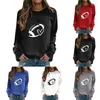 Women's Hoodies hoodie jacka tröjor för kvinnor halloween sketelon mönster avslappnad crewneck långärmad blusar träning full zip