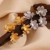 Boucles d'oreilles pendantes Vintage élégantes en forme de fleur de cerisier pour femmes, tendance, imperméables, bijoux et accessoires quotidiens, 2024