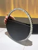 Rhinestone Round Ring Evening Bag Trendy Faux Leather Clutch Purse Womens Elegant Handväskor för Party Prom Wedding 240130