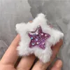 Accessoires pour cheveux 2XPC Belle pince pentagramme en peluche scintillante côté multicolore pour un usage quotidien