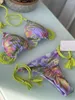 Kadın Mayo Baskı Bikini Yaz Mayo 2024 Üçgen Swiwmear Kadınlar bikinis seti mikro tanga mayoları Halter Beach Giyim