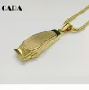 CARA New Gold Color 316L stainless steel hip hop barber hair shaver pendant necklace stylish mens necklace accessory whole CAG1521770