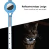 Dog Collars Cat Collar Adjustable PU With Reflective Stripes For Kitten And Small Blue/Purple/Black/