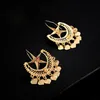 Ethlyn Colore oro Bellissimo set di gioielli di lusso da sposa etnico per accessori donna Lock Star Grande collana / orecchini pendenti 240118