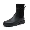 Rainboots Women Plaid Casual Womens Boots Fashion Mid-Calf Rain Boots Water Shoes Womens Slip-On Mid-tube Vuxen Rainboots 240125
