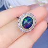 Cluster Rings Lovely Ladies 925 Silver Natural White Opal Ring Classic Engagement Luxury Oval Wedding For Women