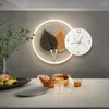 Horloges murales LED lumière montre moderne Quartz salon Cool esthétique horloge Art silencieux lueur nordique Reloj De Pared mignon décor