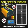 Solarpanelinverterare 4000W 110V-220V Solar 18W Controller LED Display Skärm Solar Power Generation Intelligent Charging Board