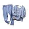 Brand Winter Kids Pajamas Sets Straż ciepłe piżamę dla chłopców zagęszcza dziewczęta śpiące 2-12 lat polarowa bielizna termiczna 240130