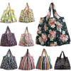 Sacos de compras Dobrável Reciclar Mulheres Viagem Ombro Mercearia Eco Reutilizável Floral Fruta Vegetal Armazenamento Grande Tote Bolsa