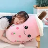 24cm Adorable Bubble Tea Plushies Peluche Squishy Happy Ice Cream Fruits Juice Drink Food Plush Pillow Big Eyes Summer Gift 240125