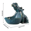 Resina hipopótamo estátua hipopótamo escultura estatueta chave recipiente de doces diversos armazenamento titular casa mesa artware decoração 240123