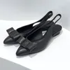 Geklede schoenen Hoge kwaliteit zacht leer Slingback sandalen voor vrouwen Puntschoen Mode Dames Hakken Strik Trend Vrouwelijke Casual