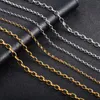 Chains 316L Stainless Steel Rolo Necklace For Women Men Link Oval O Chain Choker Hip Hop Jewelry Accessories On Neck Collar DIY Gift