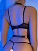 Bras Sets Lovermore Erotic Lingerie For Full Cross Ring Sensual Garter Belt Set Luxury Transparent Intimate Bilizna Thongs Nightclub