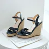 Sandals Sianie Tianie 2024 Open Toe Red Yellow Platform High High Cheels Woman espaddrilles حجم كبير 34-46 أحذية