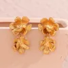 Boucles d'oreilles pendantes Vintage élégantes en forme de fleur de cerisier pour femmes, tendance, imperméables, bijoux et accessoires quotidiens, 2024