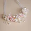 Akcesoria do włosów Urocze opaska na głowę Regulowana sztuczna opaska do włosów Faux Pearl dla dziewcząt Princess Style Wedding z antypoślizgową