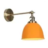 Wandlamp Ijzer Minimalistische LED E27 Scandinavische stijl Spiegellicht Oranje Schansarmaturen Binnenverlichting Applique Murale Armatuur