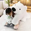 Grande urso polar brinquedo de pelúcia macio dos desenhos animados animal bonito urso de pelúcia boneca longo travesseiro almofada crianças presente de natal alta qualidade 240123