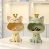 Lucky Cat Statue Sculpture Table Decoration Miniature Figurine Sundries Storage Box Modern Living Room Desk Home Decor Gift 240124