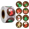 Present Wrap Christmas Box Etikett 500 st/rullar etiketter pappersklistermärke snögubbe träd dekorativa förpackningar klistermärken