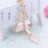 Keychains 5pcs Rhinestone High Heel Shoe Handbag Keychain Bag Keyring Car Keyfobs Fashion Metal Crystal Key Chains Ring Holder Gift R013