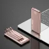 Batterie externe à charge ultra rapide 66W, 20000mAh, câble intégré, pour iPhone 12, Xiaomi, Samsung, avec lumière LED