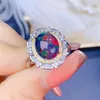 Cluster Rings Lovely Ladies 925 Silver Natural White Opal Ring Classic Engagement Luxury Oval Wedding for Women