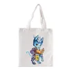 Boodschappentassen Finger Tower Grafische print Totebag Grappige tas Dameshandtassen voor dames Canvas Casual bakken Geweven draagtas Shopper