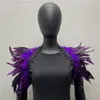 Foulards élégant plume étole doux haussement d'épaules avec décor de dentelle réglable pour cosplay fête scène performance danseuse élégante