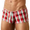 Boxers en coton pour hommes, boxers classiques à carreaux, culottes de sous-vêtements pour hommes, pyjama de salon Slp