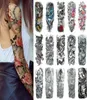 100 Sheet Large Arm Sleeve Tattoo Waterproof Lotus Temporary Tattoo Sticker Men Full Flower Tatoo Body Art Girl8866974