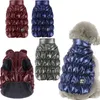 Abbigliamento per cani Giacca senza maniche impermeabile per cani Vestiti per animali di lusso Inverno PU Piumino Cappotto per cuccioli di chihuahua medio grande XXXL