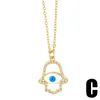 Pendant Necklaces Enamel Blue Evil Eye Fatima For Women Copper Gold Plated Heart Shape Greek Lucky Jewelry Gifts Nkeb755