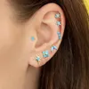 Brincos de garanhão 2 peças de aço inoxidável mini azul zircão piercing pequeno helix tragus orelha studs cartilagem mulheres brincos jóias coreanas