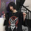 T-shirts Femmes Gothique Crâne Imprimer Harajuku T-shirt Hip Hop Streetwear Été Squelette Femmes Vêtements Rétro Esthétique Tops Lâches Y2k Ccrtoon