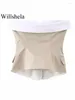 Serbatoi da donna Willshela Moda Donna Khaki Solido Corsetto monopetto Top Vintage Senza spalline Slash Neck Donna Chic Lady Top