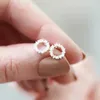 Stud Earrings CAOSHI Elegant Round Shape Ear Studs For Women Bright Zirconia Daily Life Silver Color Accessories Engagement