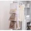 Storage Boxes Handbag Organizer Foldable Hanging Bag Shelf Non-woven Clothes White Purse Home Bedroom Closet Hanger