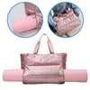 Outdoor Bags Winter Warm Fashion Yoga Mat Storage Padded Tote Bag Designer Soft Puffy Women Handbags Nylon Cotton Shoulder